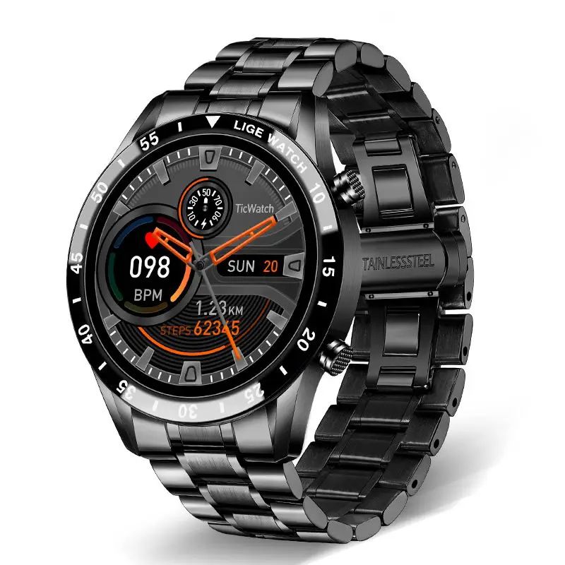 LIGE 2024 Smart Watch Men Full Circle Touch Screen Bluetooth Call Men Smartwatch Waterproof Sport Activity Fitness Watch+Box