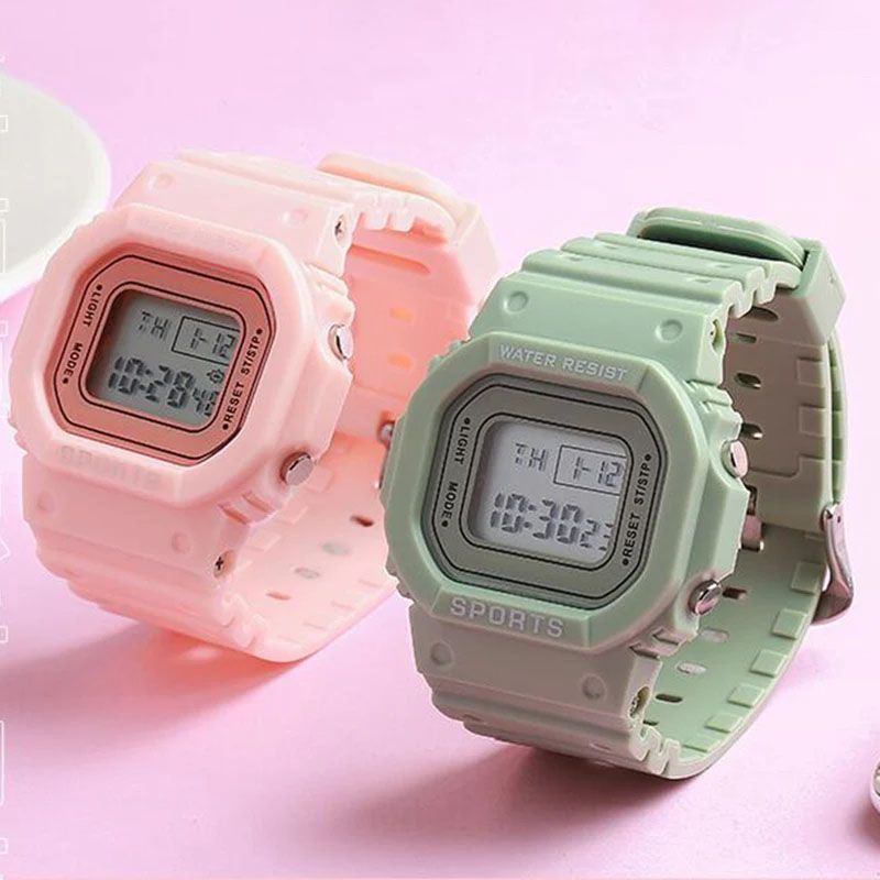 Sports Watch Boys Girls Student LED Electronic Watch Men Women Square Digital Watches Analog Digital Military Army Sport LED Waterproof Wrist Watch Rubber Clock