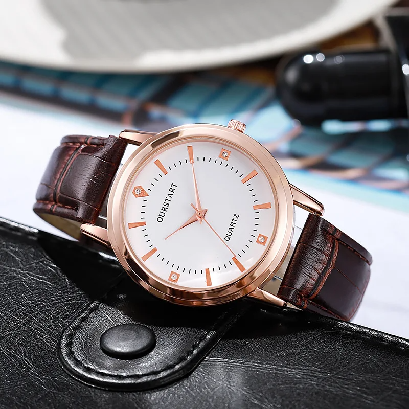 New Arrivals Couple Watches Men's and Women's Quartz Watches Leather Straps Belt Watch Student Valentine Gift Luxury Clock Quartz Wristwatch for Women Couple Gift Daily Decoration