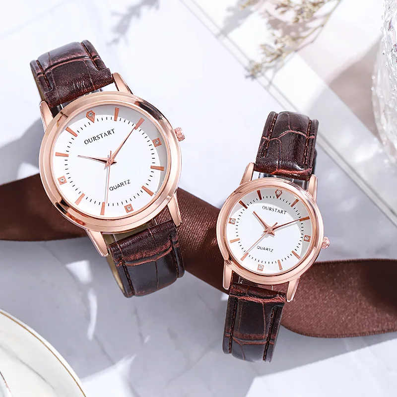 New Arrivals Couple Watches Men's and Women's Quartz Watches Leather Straps Belt Watch Student Valentine Gift Luxury Clock Quartz Wristwatch for Women Couple Gift Daily Decoration