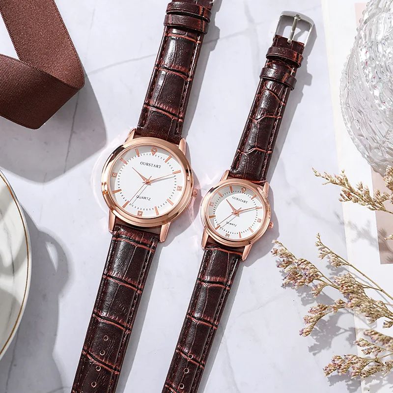 New Arrivals Couple Watches Men's and Women's Quartz Watches Leather Straps Belt Watch Student Valentine Gift Luxury Clock Quartz Wristwatch for Women Couple Gift Daily Decoration