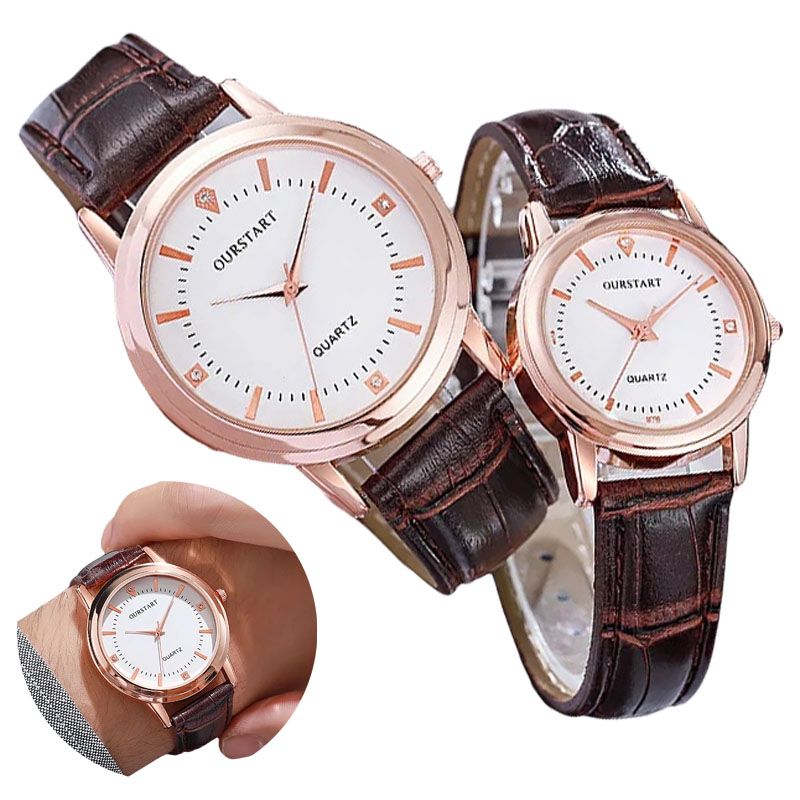 New Arrivals Couple Watches Men's and Women's Quartz Watches Leather Straps Belt Watch Student Valentine Gift Luxury Clock Quartz Wristwatch for Women Couple Gift Daily Decoration