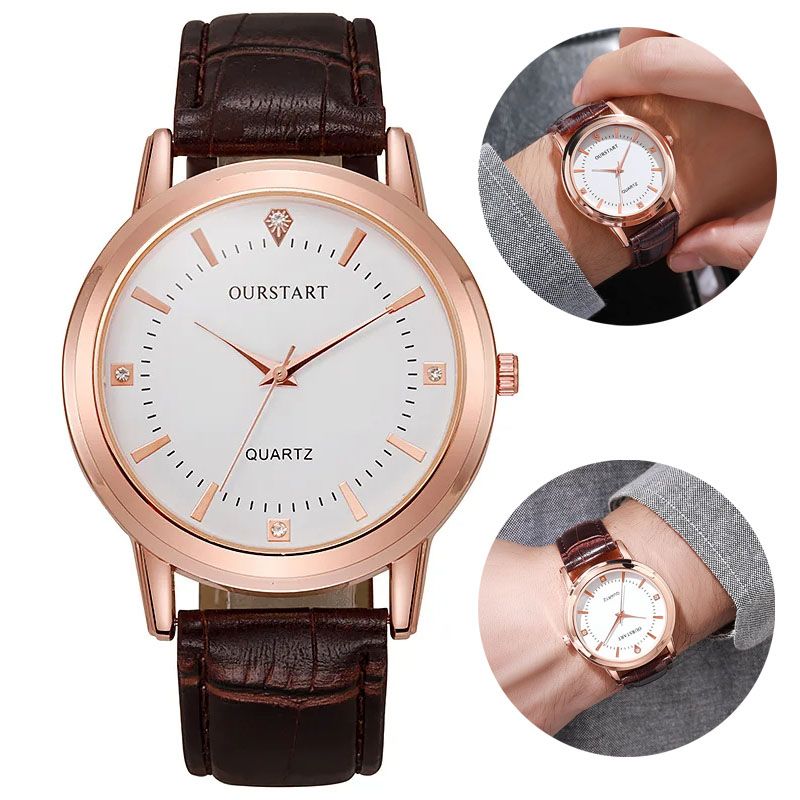 New Arrivals Couple Watches Men's and Women's Quartz Watches Leather Straps Belt Watch Student Valentine Gift Luxury Clock Quartz Wristwatch for Women Couple Gift Daily Decoration