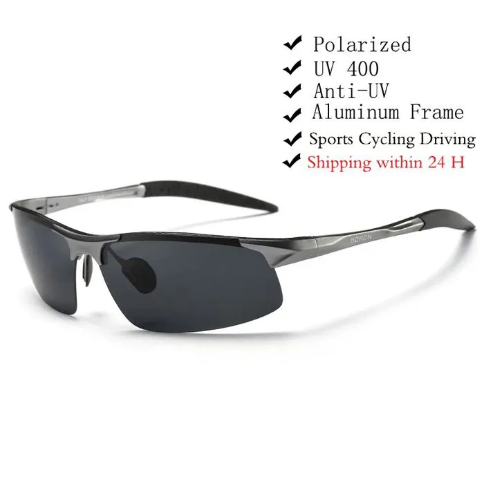 Driving Polarized Sunglasses Men Aluminum Magnesium Frame Sport Sun Glasses Driver Retro Goggles Sunglass UV400 Anti-Glare