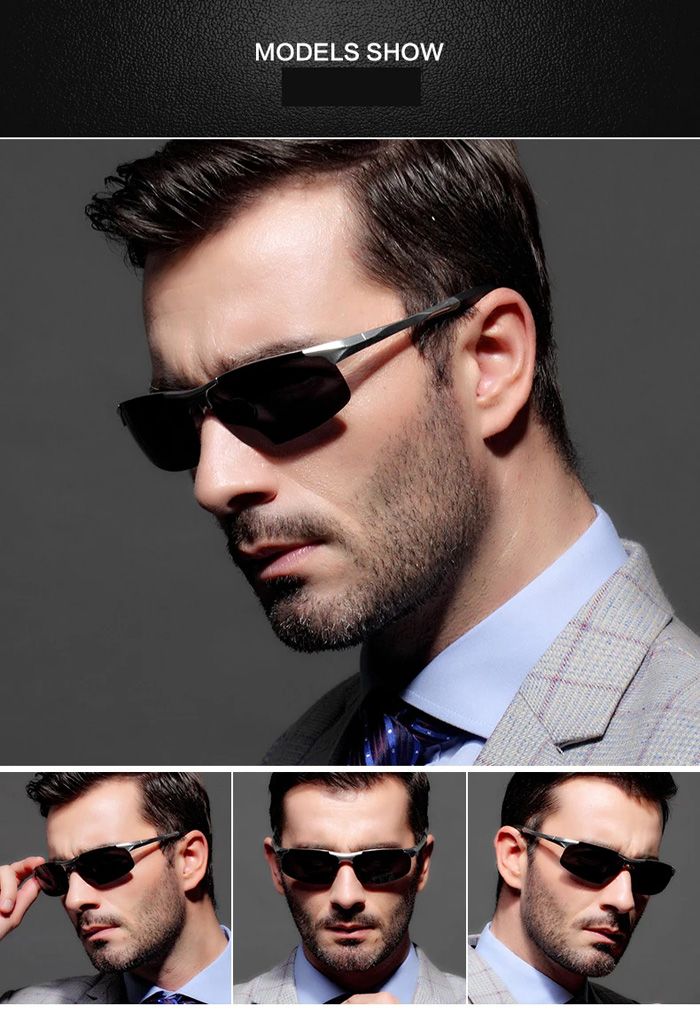 Driving Polarized Sunglasses Men Aluminum Magnesium Frame Sport Sun Glasses Driver Retro Goggles Sunglass UV400 Anti-Glare