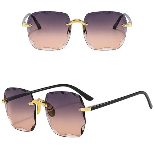 Sunglasses New Square Rimless Women's Sunglasses With Box Fashion Gradient Lenses UV400 Brand Sun glasses Lady Vintage Alloy Legs Classic Designer Shades Women's Fashion Accessories