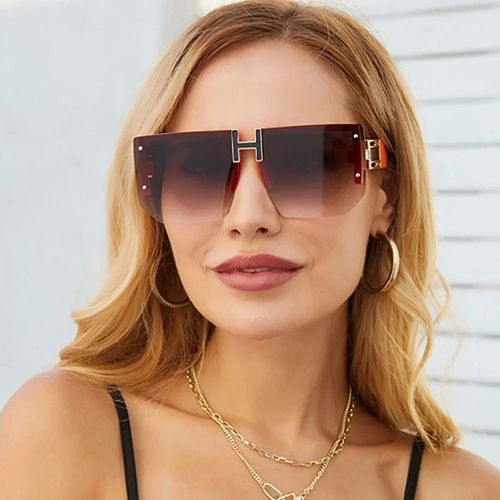 Rimless Square Sunglasses Women 2024 Luxury Brand Designer Vintage Frameless Sun Glasses For Men Fashion Flat Top Shades Eyewear