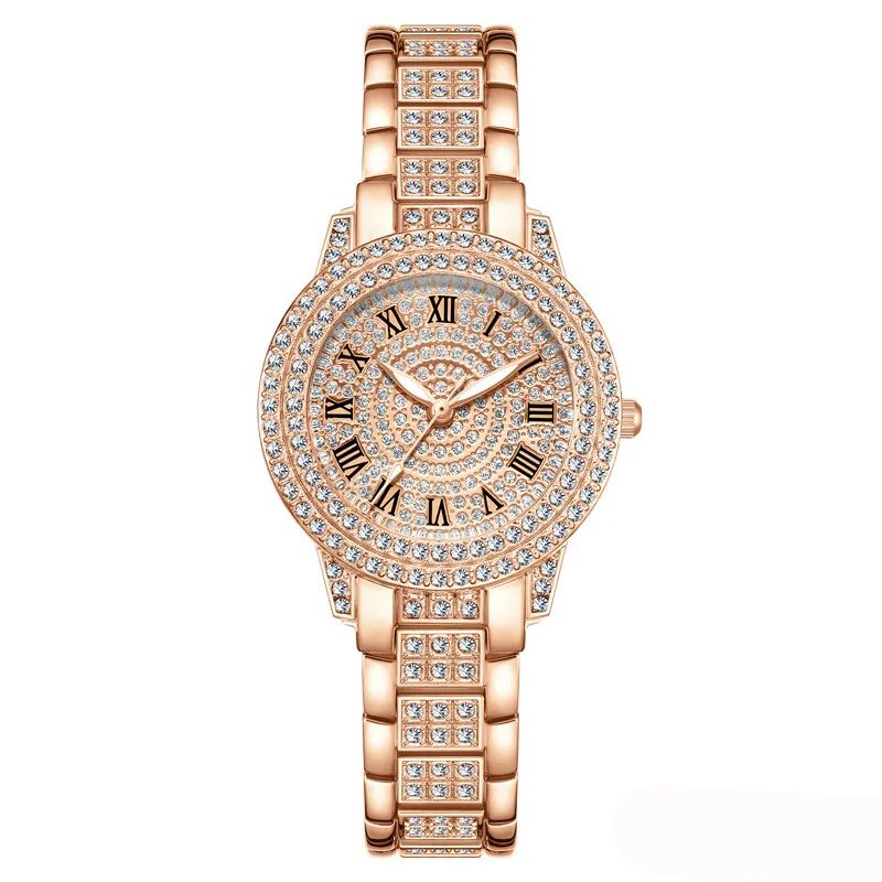 2024 Luxury Women Watch with Diamond Elegant Quartz Steel Bracelet Watches Ladies Zircon Crystal Top Fashion Wristwatch Clock Women's Bracelet Crystal Watches High Quality