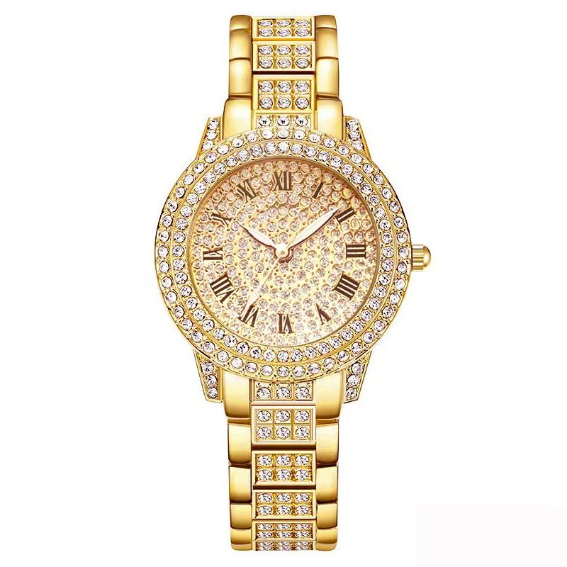 2024 Luxury Women Watch with Diamond Elegant Quartz Steel Bracelet Watches Ladies Zircon Crystal Top Fashion Wristwatch Clock Women's Bracelet Crystal Watches High Quality