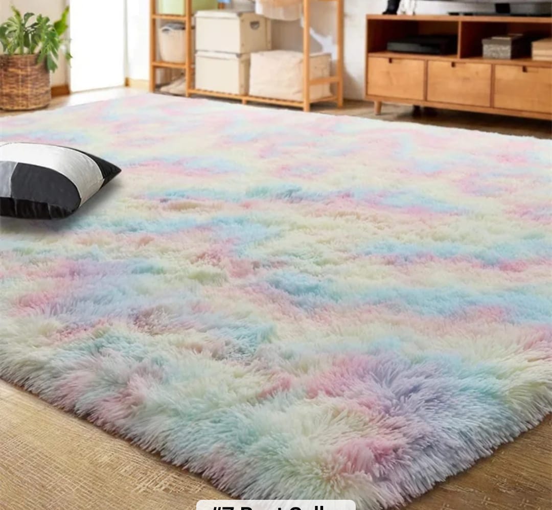 7 BY 8 Soft Patched Multicolor Floor Mat Fluffy Bedroom Carpet Coffee Table Sofa Mat Hallway Floor Rugs Doormats