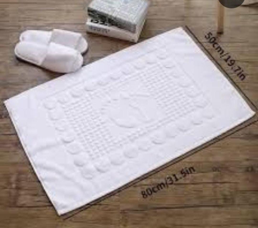 50x80cm White Absorbent Bathroom Bathmats