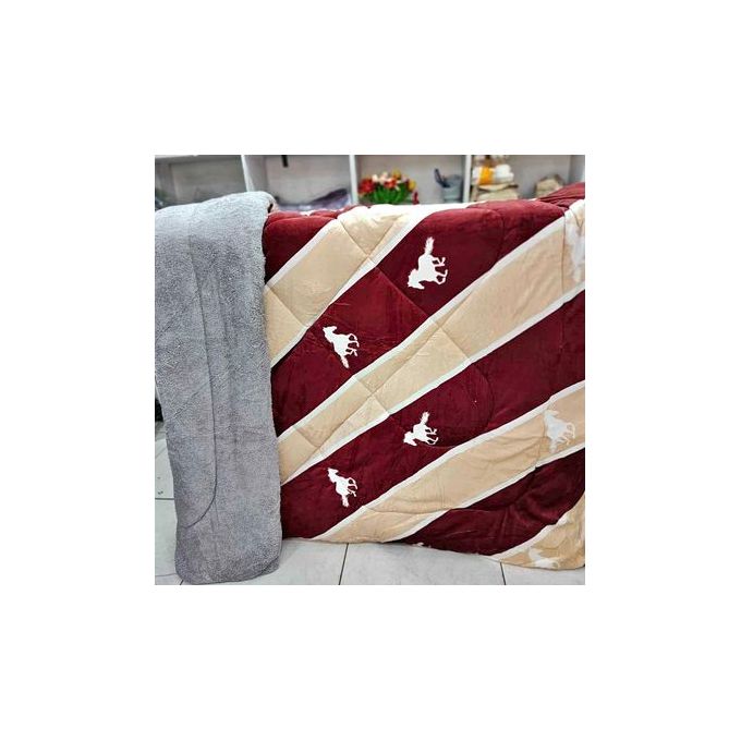 1 PC Soft Velvet Woolen Duvet-Designs Premium Flannel  Duvet Blanket