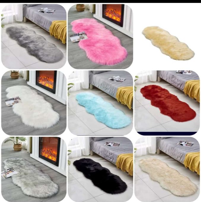 Fluffy faux fur dashboard/bedside mat-Rug Non-Slip Durable Faux Fur Sheepskin Style Rug Imitation Sheepskin Carpet for Living Room Bedroom Sofa