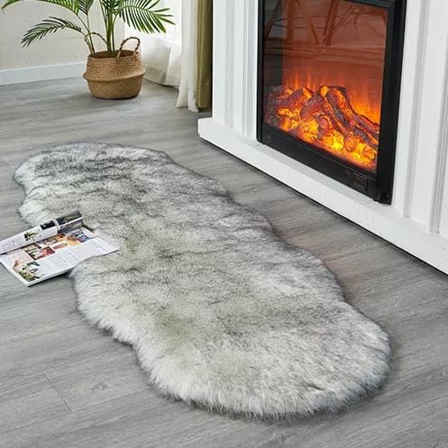 Fluffy faux fur dashboard/bedside mat-Rug Non-Slip Durable Faux Fur Sheepskin Style Rug Imitation Sheepskin Carpet for Living Room Bedroom Sofa