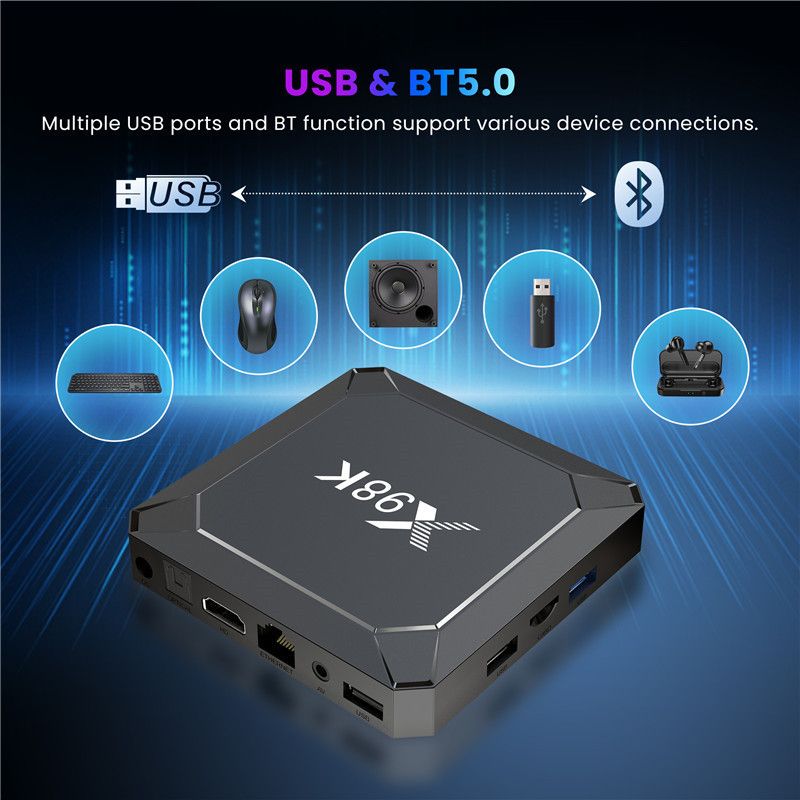 Android 13.0 X98K TV box RK3528A 2GB+16GB / 4GB +32GB 8K BT 5.0 wifi 6 set top box TV receiver youtube media player android 13