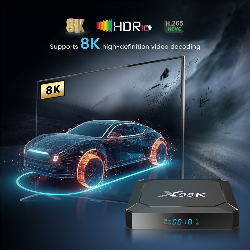 Android 13.0 X98K TV box RK3528A 2GB+16GB / 4GB +32GB 8K BT 5.0 wifi 6 set top box TV receiver youtube media player android 13