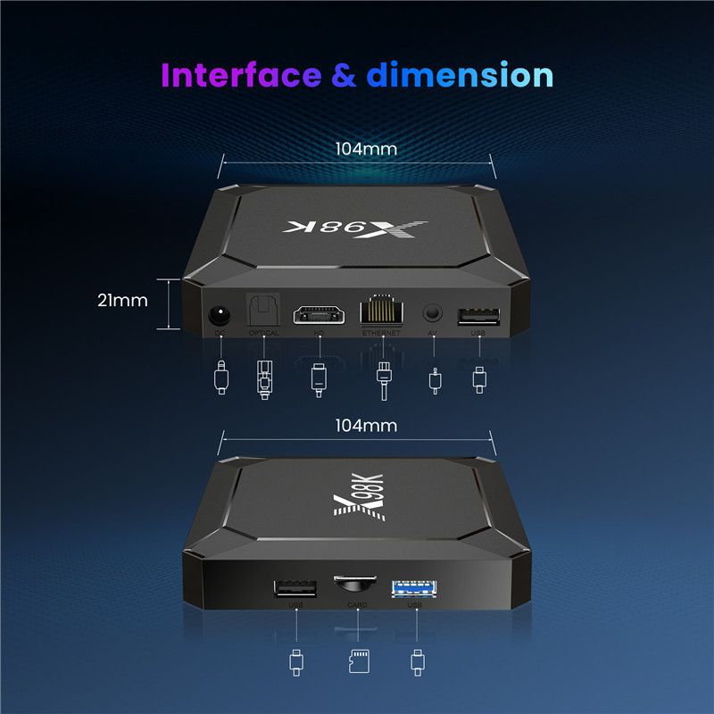 Android 13.0 X98K TV box RK3528A 2GB+16GB / 4GB +32GB 8K BT 5.0 wifi 6 set top box TV receiver youtube media player android 13