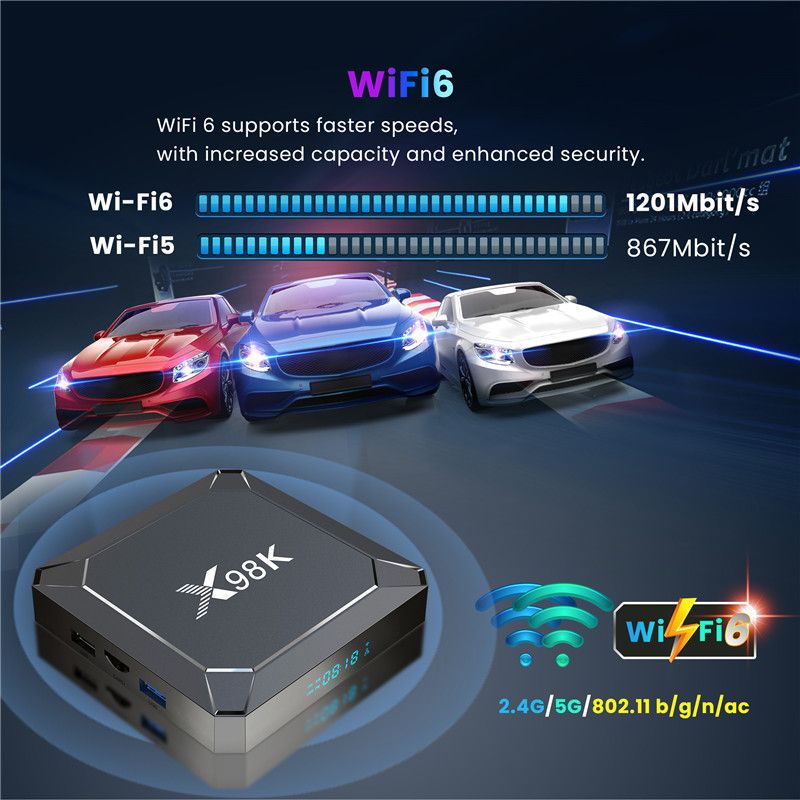Android 13.0 X98K TV box RK3528A 2GB+16GB / 4GB +32GB 8K BT 5.0 wifi 6 set top box TV receiver youtube media player android 13