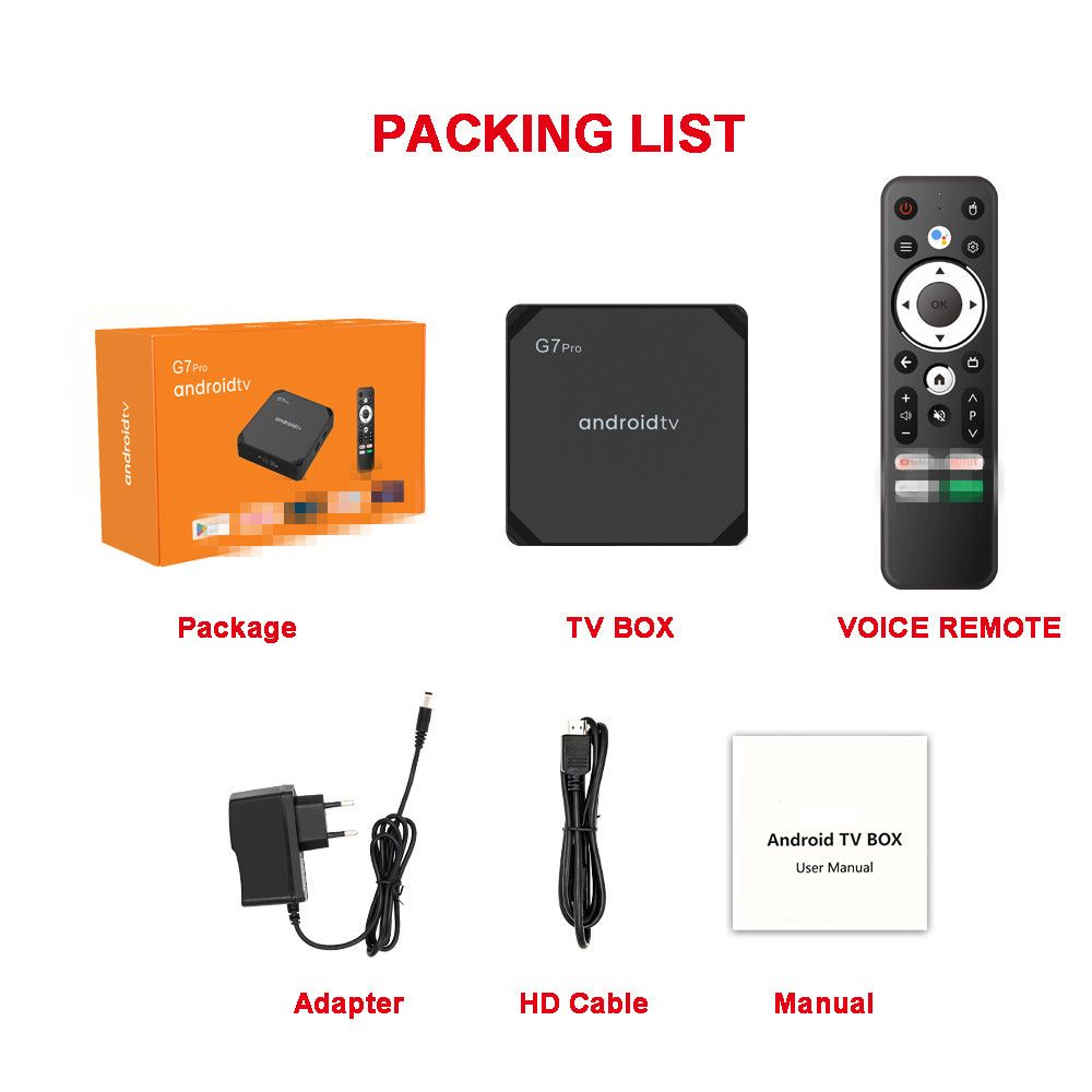 Android 11.0 G7 PRO TV box S905Y4 2GB+16GB / 4GB + 32GB 4K BT set top box TV receiver youtube media player android 11