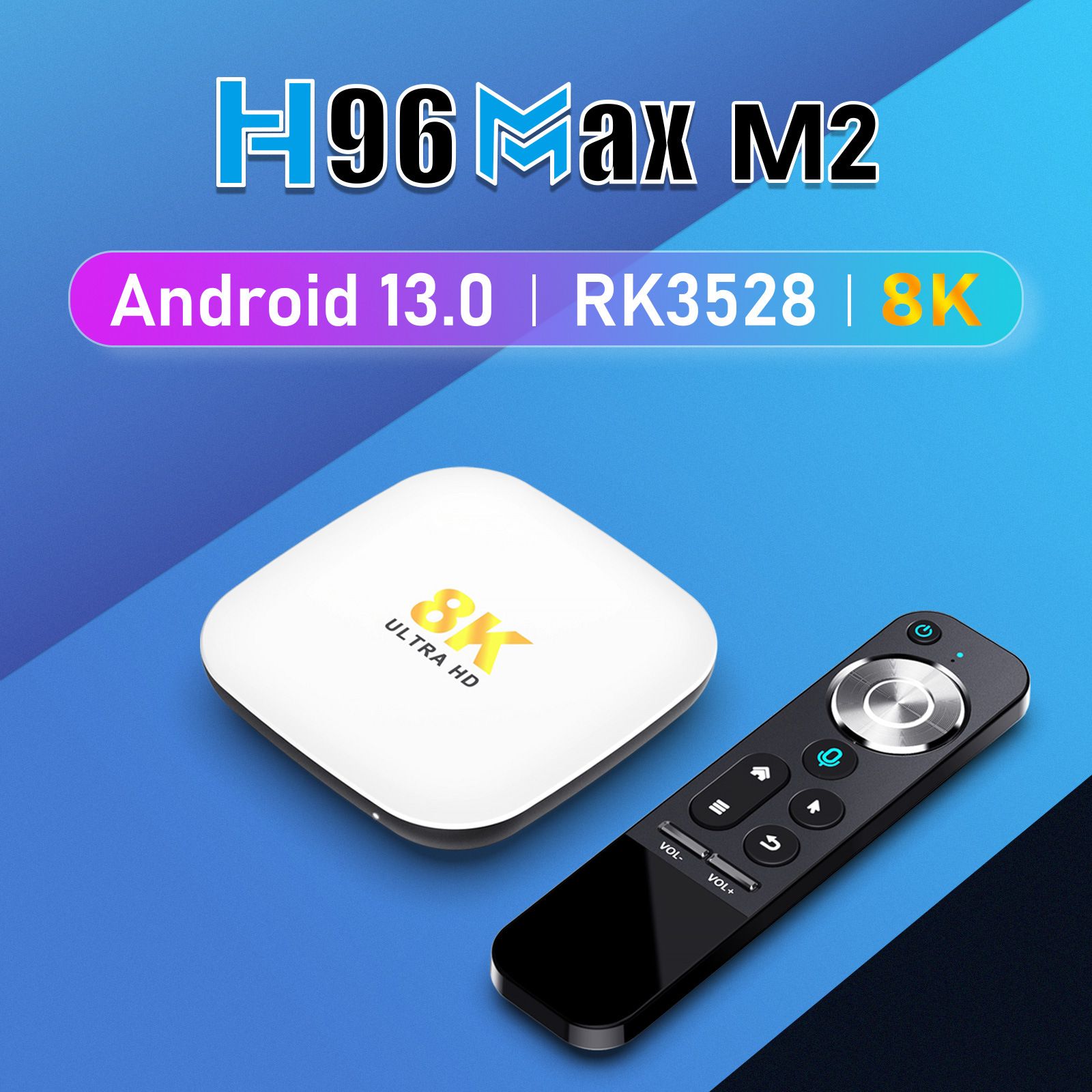 Android 13.0 h96 max m2 TV box rk3528 2GB+16GB / 4GB + 32GB 64GB 8K BT set top box TV receiver youtube media player android 13