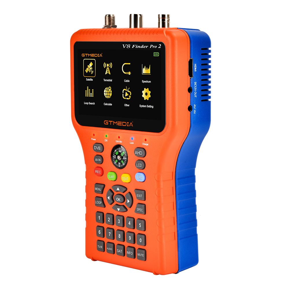 Freesat HD GTmedia V8 Finder Pro 2 Pro2 Meter Satellite Signal Finder Detector 4.3 inch DVB-S2X/S2/S/T2/T/C H.265