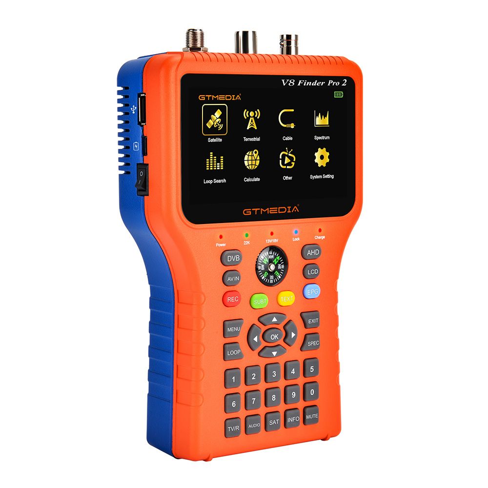 Freesat HD GTmedia V8 Finder Pro 2 Pro2 Meter Satellite Signal Finder Detector 4.3 inch DVB-S2X/S2/S/T2/T/C H.265