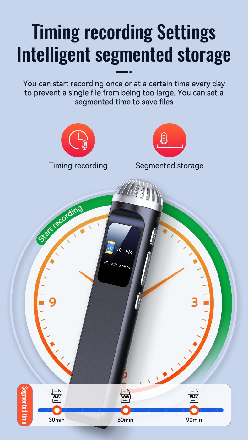 4gb-64GB Small Activated Voice Recorder Espia+Microphone,Professional Noise Cancel Audio Dictaphone Mini Sound Record MP3 Player