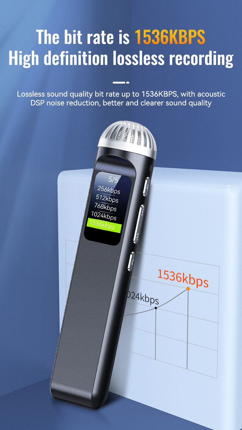 4gb-64GB Small Activated Voice Recorder Espia+Microphone,Professional Noise Cancel Audio Dictaphone Mini Sound Record MP3 Player