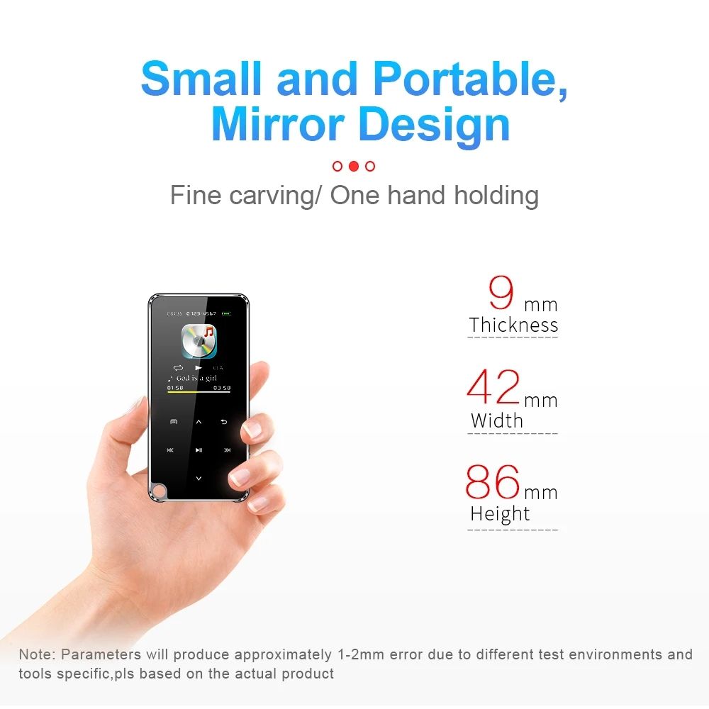 4GB / 8GB /16GB / 32GB / 64GB / 128GB 1.8 inch screen MP3 music player MP4 Bluetooth walkman E-book radio voice sound recorder