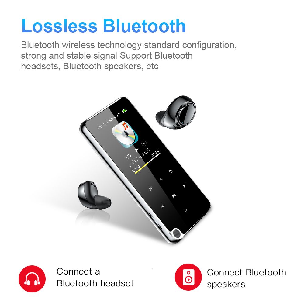 4GB / 8GB /16GB / 32GB / 64GB / 128GB 1.8 inch screen MP3 music player MP4 Bluetooth walkman E-book radio voice sound recorder