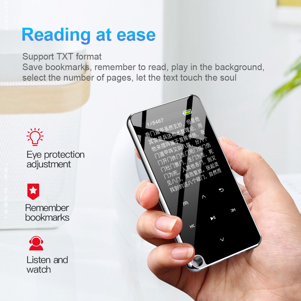 4GB / 8GB /16GB / 32GB / 64GB / 128GB 1.8 inch screen MP3 music player MP4 Bluetooth walkman E-book radio voice sound recorder