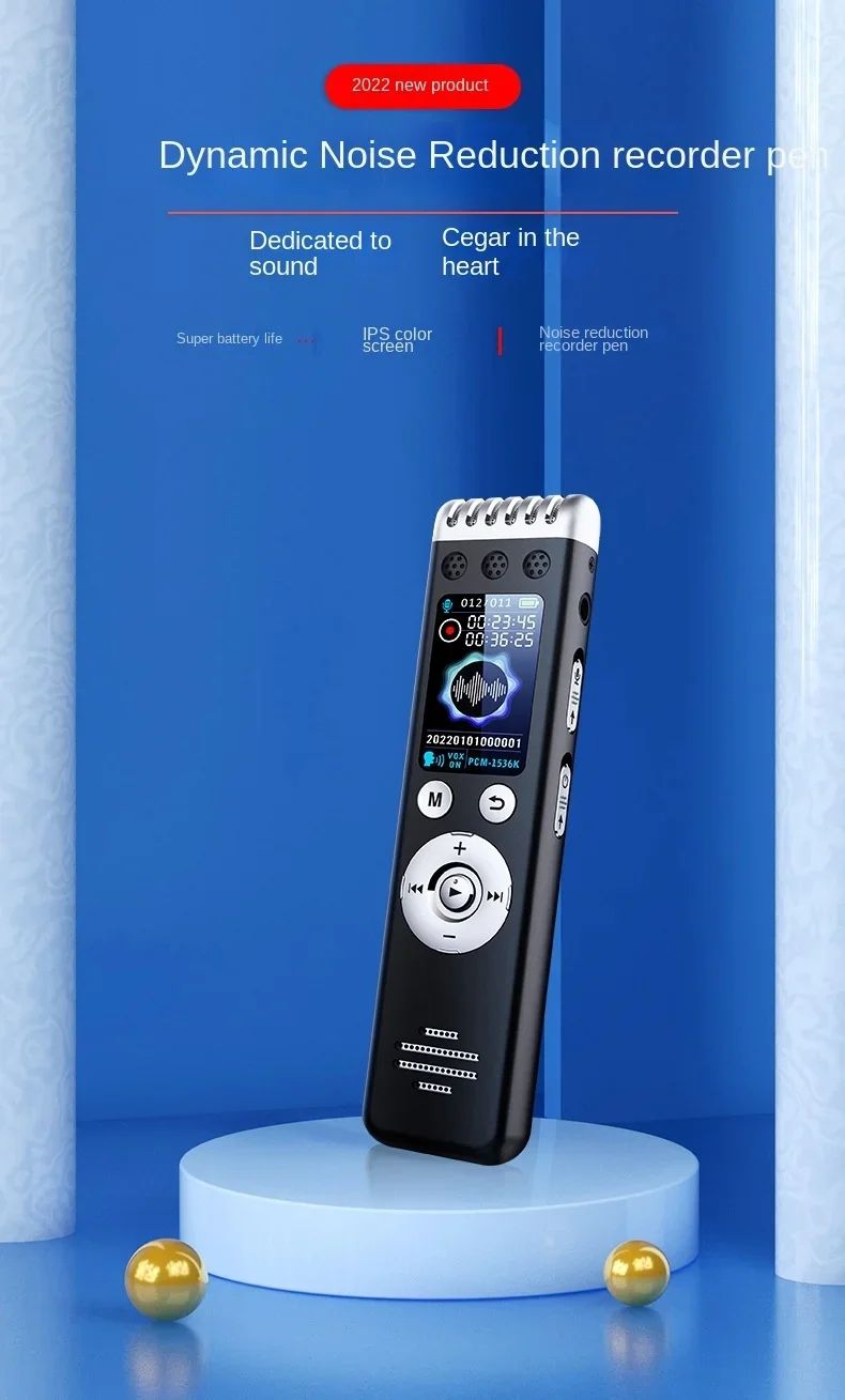 Digtal Voice Recorder Espia,Small 240hour 4-64Gb Sound Activated Pen Dictaphone Noise Reduce Microphone Mp3 Player