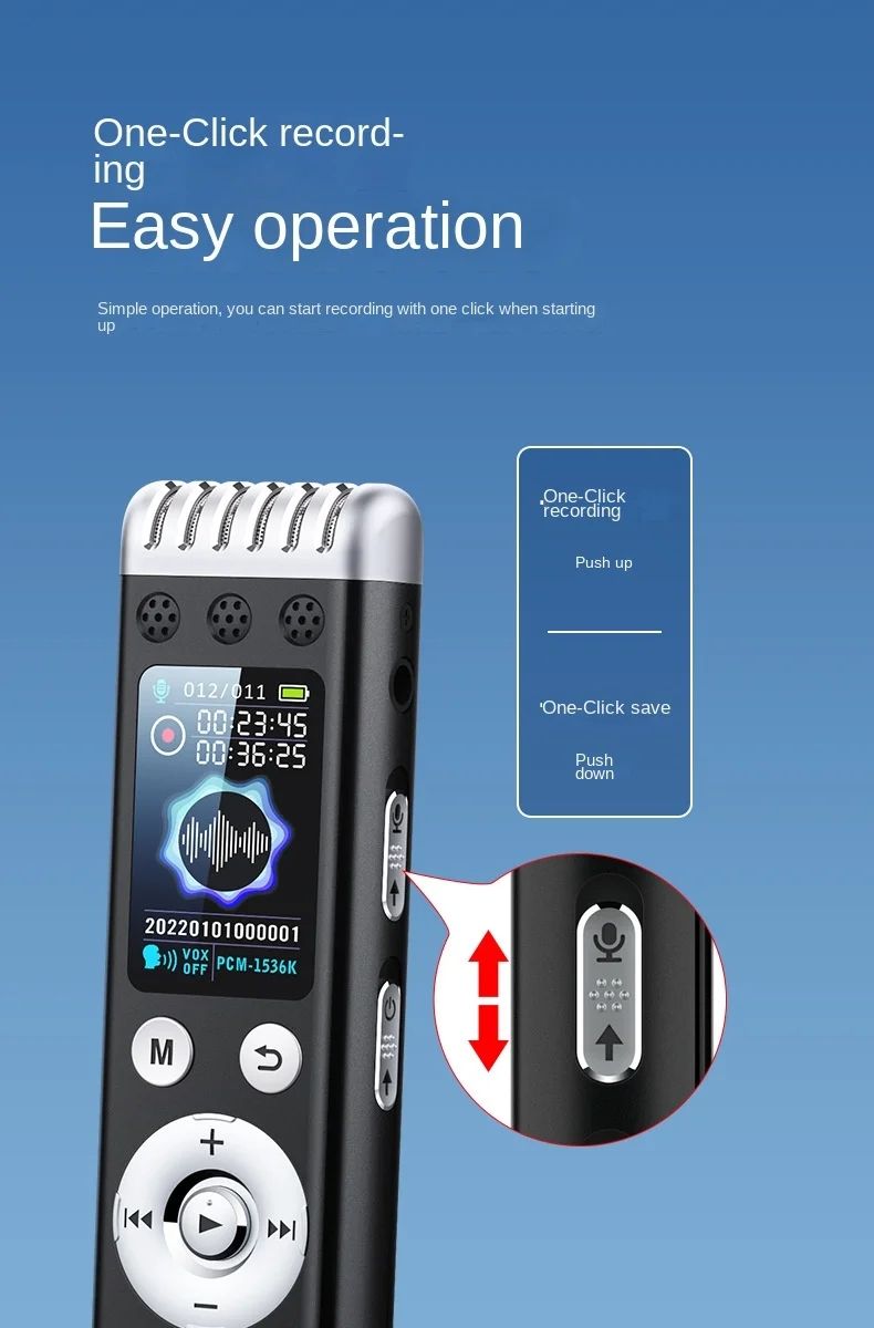 Digtal Voice Recorder Espia,Small 240hour 4-64Gb Sound Activated Pen Dictaphone Noise Reduce Microphone Mp3 Player