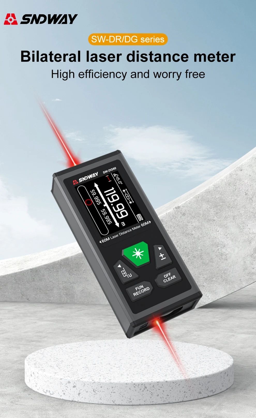 Best price for SNDWAY SW-DG60 DG100 DR60 DR100 Laser Distance Meter 2 ...