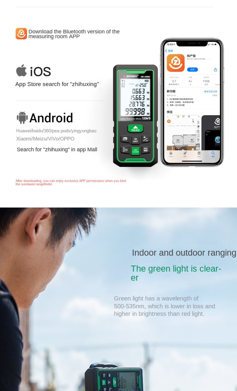 SNDWAY SW-50G SW-70G SW-100G Laser Distance Meter Digital Rangefinder 100m 70m 50m Range Finder Tape Measure Level Ruler