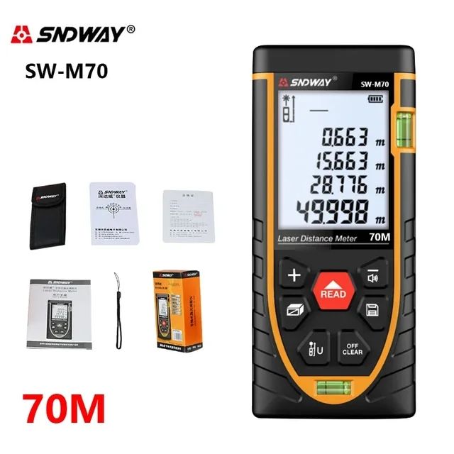 SNDWAY Laser Rangefinder Trena Range Finder laser Tape Measure Distance Meter Digital Measuring Level Tool 120M 100M 50M 70M