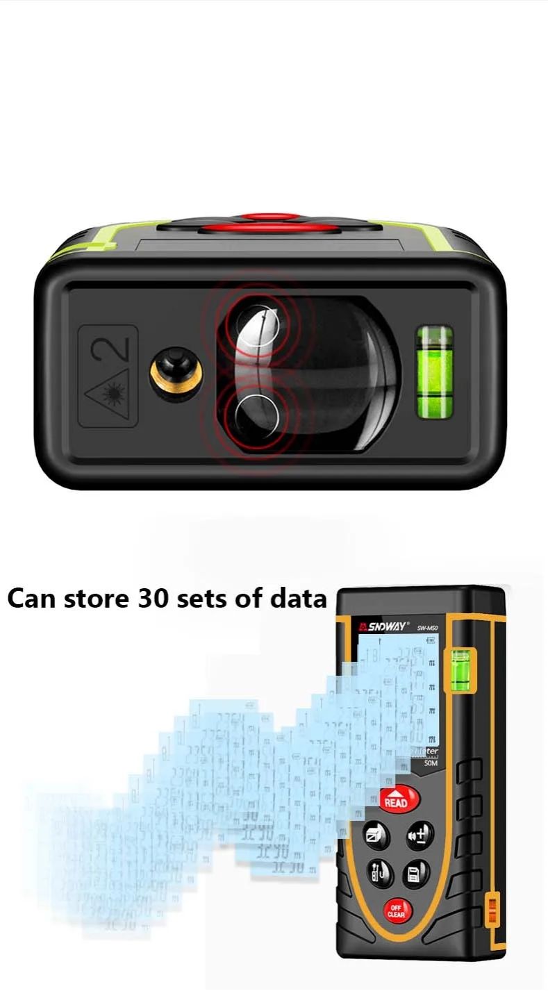 SNDWAY Laser Rangefinder Trena Range Finder laser Tape Measure Distance Meter Digital Measuring Level Tool 120M 100M 50M 70M