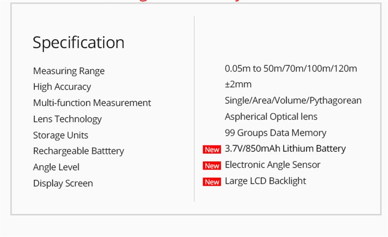SNDWAY H D510A D710A D100A D120A Laser Rangefinder Distance Meter Electronic Ruler Mini Range Finder Laser Measure Meter