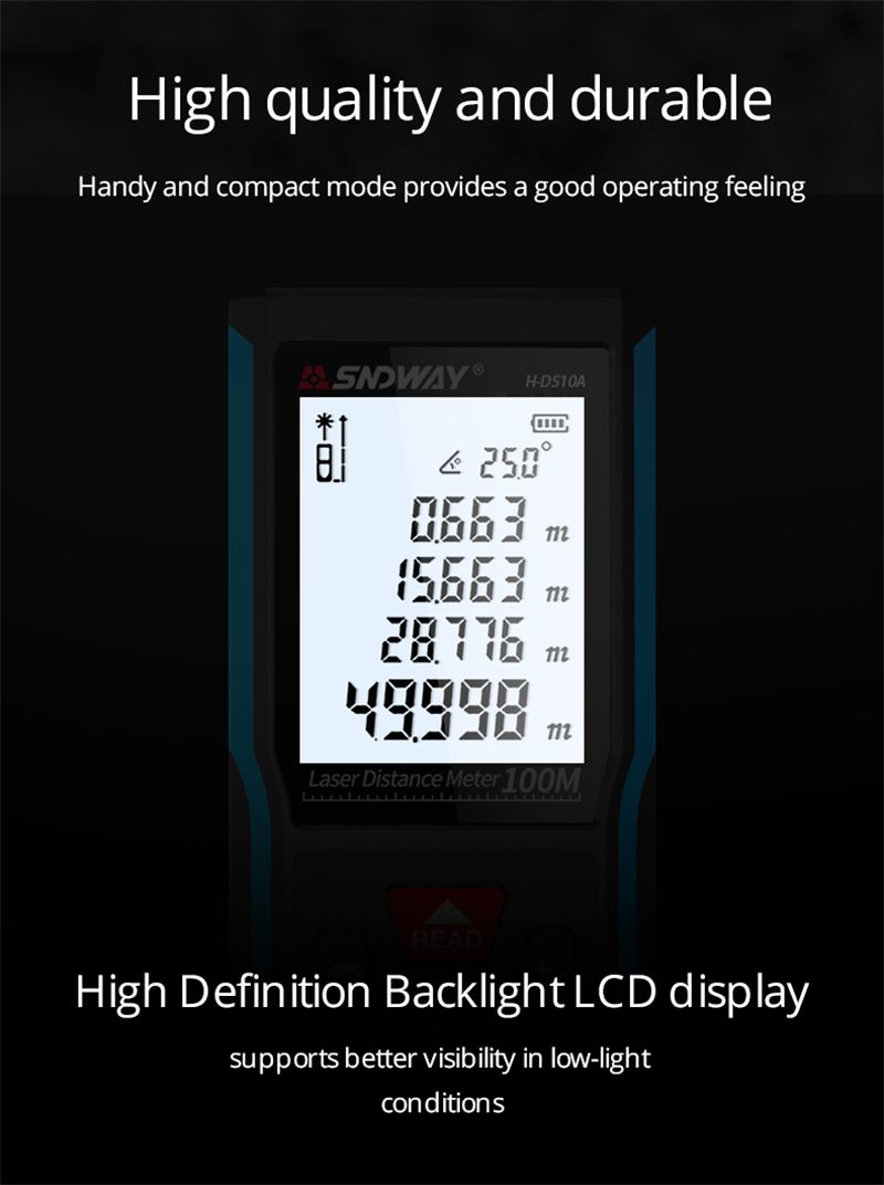 SNDWAY H D510A D710A D100A D120A Laser Rangefinder Distance Meter Electronic Ruler Mini Range Finder Laser Measure Meter