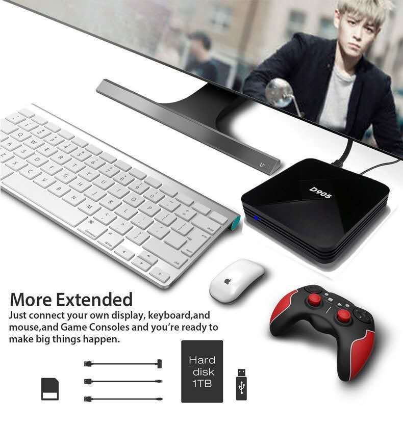 D905 TV Box Android 7.1 Set Top Box Home Theater Smart Amlogic S905X WIFI 4K H.265 Quad Core 1GB+8GB