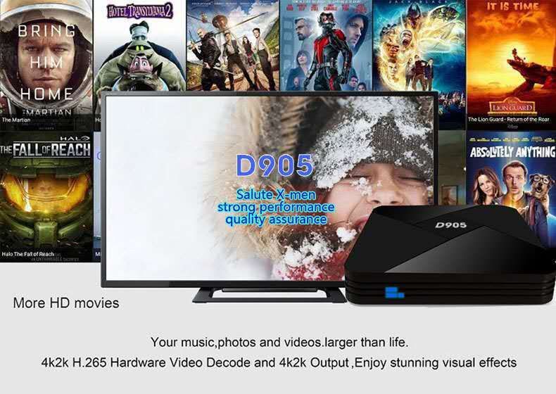 D905 TV Box Android 7.1 Set Top Box Home Theater Smart Amlogic S905X WIFI 4K H.265 Quad Core 1GB+8GB
