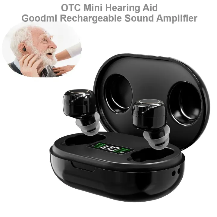 OTC Mini Hearing Aid long use power Goodmi Rechargeable Sound Amplifier For Deafness Amplifier Device with Battery Display hearing aid