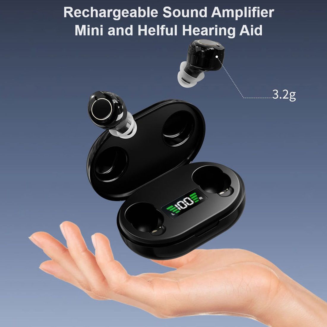 OTC Mini Hearing Aid long use power Goodmi Rechargeable Sound Amplifier For Deafness Amplifier Device with Battery Display hearing aid