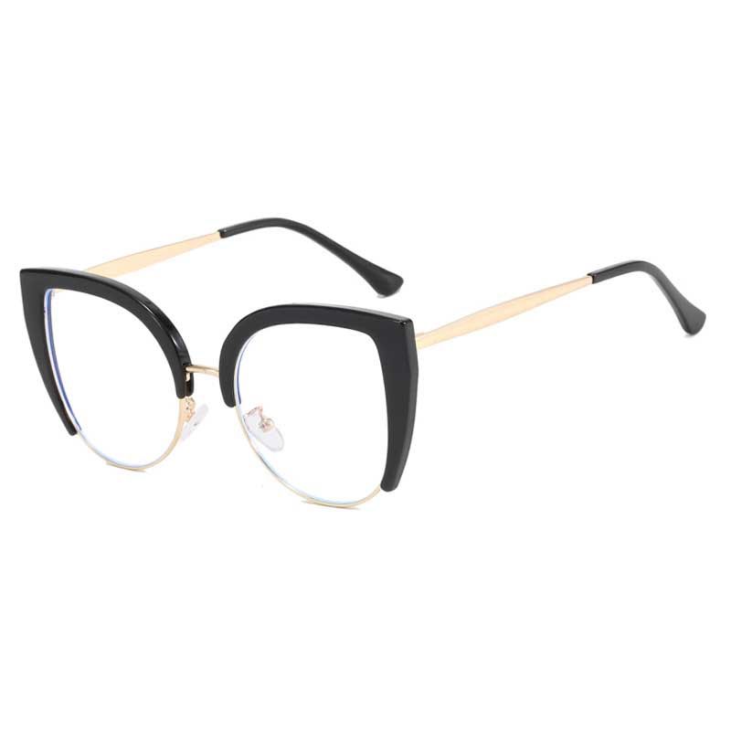 Quality Cat Eye Half Frame Oversized Frame Glasses Anti-blue Light 2023 New Glasses Frame Ins Retro Trend Fashion Glasses Women