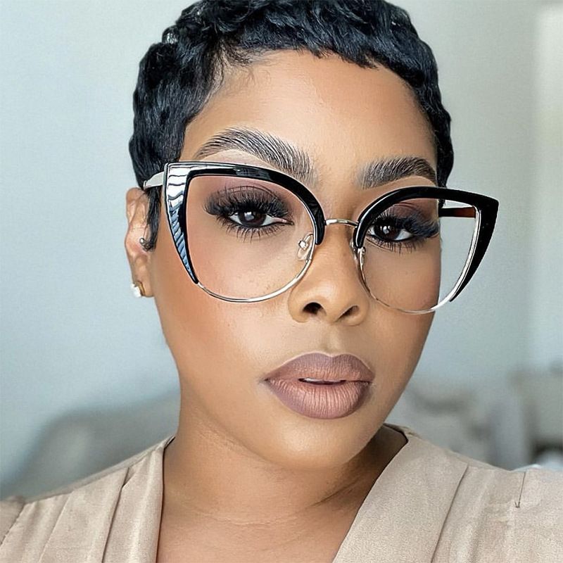 Quality Cat Eye Half Frame Oversized Frame Glasses Anti-blue Light 2023 New Glasses Frame Ins Retro Trend Fashion Glasses Women