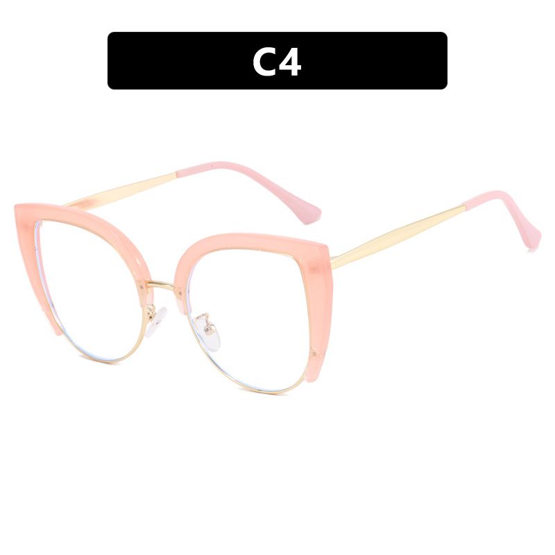 Quality Cat Eye Half Frame Oversized Frame Glasses Anti-blue Light 2023 New Glasses Frame Ins Retro Trend Fashion Glasses Women