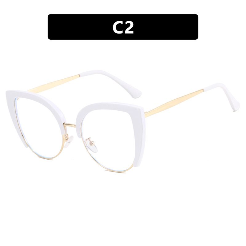 Quality Cat Eye Half Frame Oversized Frame Glasses Anti-blue Light 2023 New Glasses Frame Ins Retro Trend Fashion Glasses Women