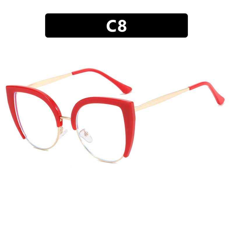 Quality Cat Eye Half Frame Oversized Frame Glasses Anti-blue Light 2023 New Glasses Frame Ins Retro Trend Fashion Glasses Women