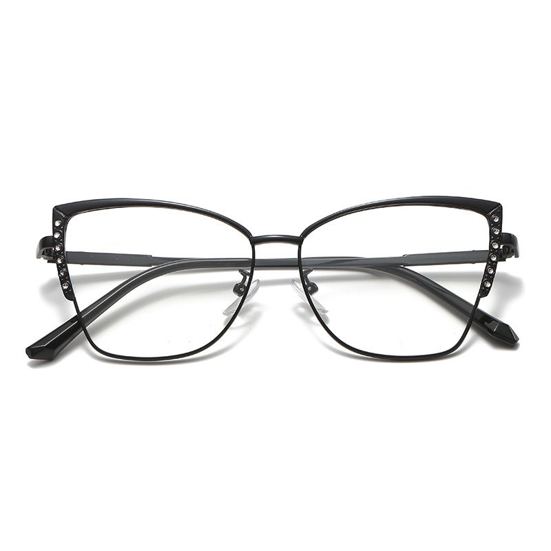 New Fashion Cat Eye Glasses Frame Women Outdoor Changing Color Photochromic Anti-Blue Light Eyewear Metal Changing Sunglasses