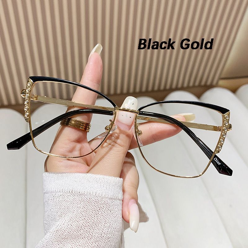 New Fashion Cat Eye Glasses Frame Women Outdoor Changing Color Photochromic Anti-Blue Light Eyewear Metal Changing Sunglasses